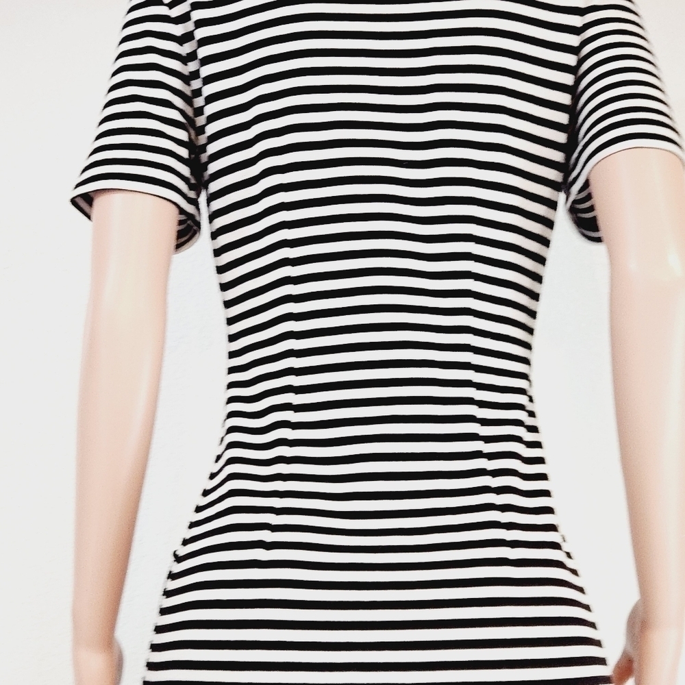 David Benjamin Vintage Navy/White Button Front Dress Sz M - Picture 9 of 15
